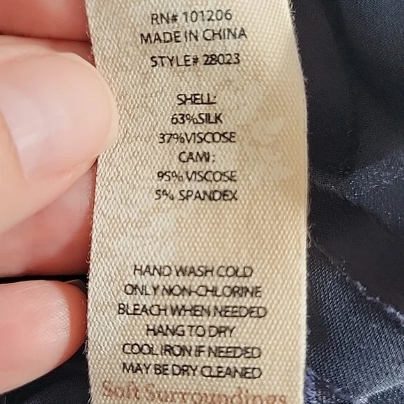 Soft Surroundings Silk Shirt Convertible Long Sheer Floral Flowy Boho Size XL - Picture 10 of 11